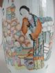 Huge Antique Chinese Porcelain Light Canton Vase Republic Period Plates photo 4