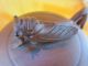 Chinese Antique Yixing Teapot Vivid Cicada Rest Bamboo Leaves Delicate Carving Other photo 1