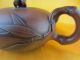 Chinese Antique Yixing Teapot Vivid Cicada Rest Bamboo Leaves Delicate Carving Other photo 3
