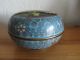 Antique 19th Century Chinese Cloisonne Box / Bowl & Cover Floral Decoration Cloisonne photo 2