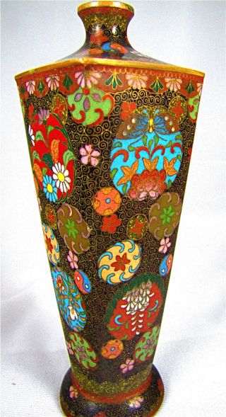 Fine Gold Gilt Wire Antique Meiji Japanese Cloisonne Kyoto Style Vase photo