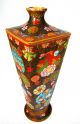 Fine Gold Gilt Wire Antique Meiji Japanese Cloisonne Kyoto Style Vase Vases photo 3
