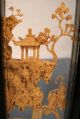 Chinese~lacquered Frame~hand - Carved Four Panel Fold Out Screen~glass Encased Other photo 3