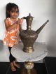 Gigantic Islamic Ewer Silver Brass Copper Cairoware Mamluk Kufic Persian Ottoman Middle East photo 10