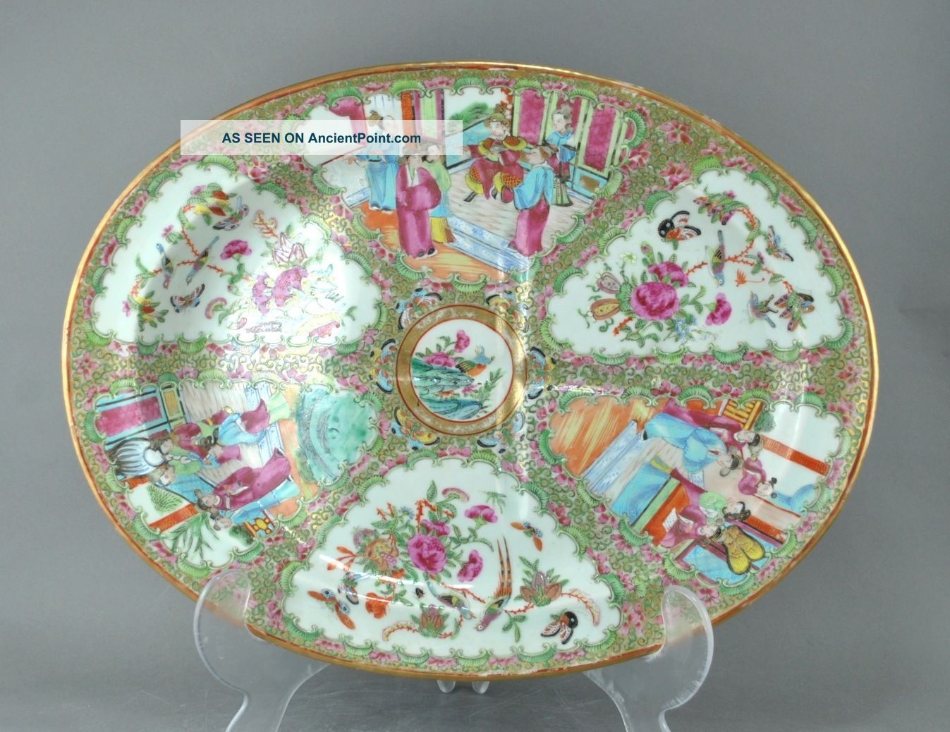 A Large/very Rare Chinese 19c Rose - Medallion 