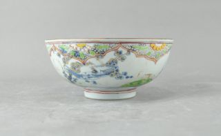 A Rare/beautiful Chinese 18c Blue&white/famille Verte Bowl - Kangxi photo