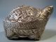 Cambodia Cambodian 900 Silver Turtle Shape Repousse Betel Nut Box Ca.  1920 ' S Statues photo 1