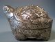 Cambodia Cambodian 900 Silver Turtle Shape Repousse Betel Nut Box Ca.  1920 ' S Statues photo 2