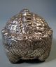 Cambodia Cambodian 900 Silver Turtle Shape Repousse Betel Nut Box Ca.  1920 ' S Statues photo 5