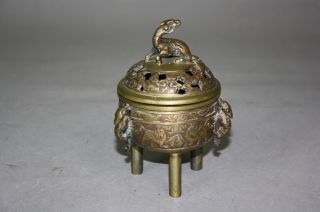 An Old Chinese Bronze Tripod Censer photo
