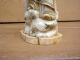 Antique 19c Ox Bone Asian Chinese Signed Statue Of Kwan Yin Baby Men, Women & Children photo 10