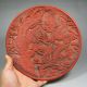 Chinese Old Lacquerwork Hand Red Lacquer Carving Dragon Phoenix Big Plate Plates photo 1