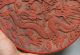Chinese Old Lacquerwork Hand Red Lacquer Carving Dragon Phoenix Big Plate Plates photo 5
