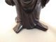 Well Carved Chinese Hardwood Figure Of An Old Man In A Robe 19thc Woodenware photo 3