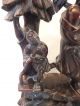 Well Carved Chinese Hardwood Figure Of An Old Man & A Boy 19thc (b) Woodenware photo 2