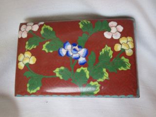 Antique Chinese Cloisonne Enamel Brass Footed Gorgeous Box Nr photo