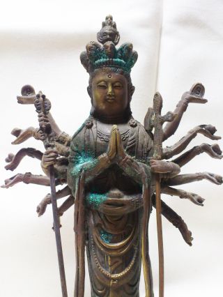 Buddha Statue (thousand Armed) In Storage For Decades [japan Antique] photo