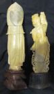 Pair Of Chinese Carved Soapstone Figures Of Man & Woman Men, Women & Children photo 3