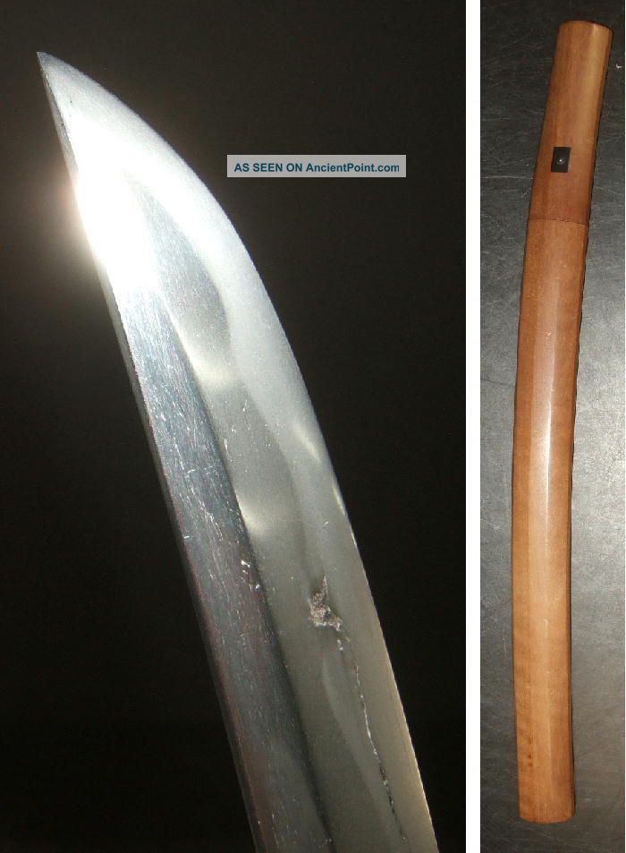 E789: Real Katana,  Japanese Samurai Middle Sword Wakizashi With Shirasaya Swords photo