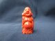 Fine Chinese Carved Coral Corail Laughing Buddha Other photo 3