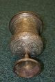 Large Antique Brass Vase Cup & Cover Urn Middle East Engraved Designs India Asia Middle East photo 4