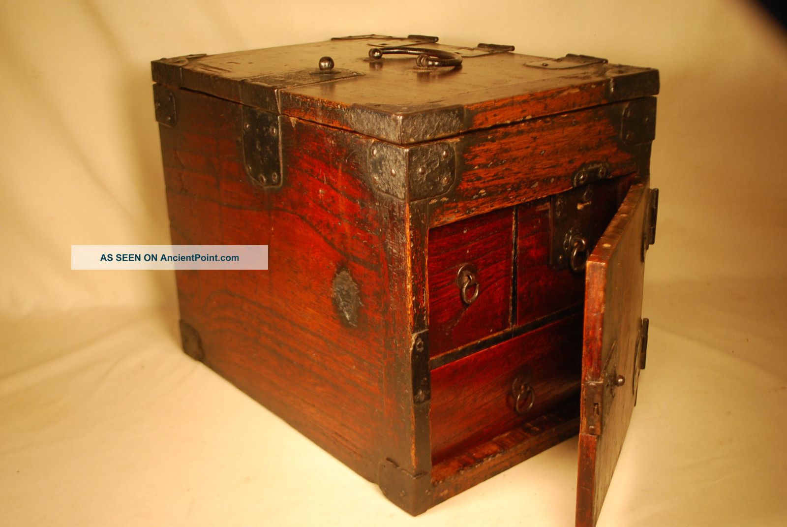 Antique Japanese Edo Era Calligraphy Box Suzuribako Tansu With Secret Stash Boxes photo