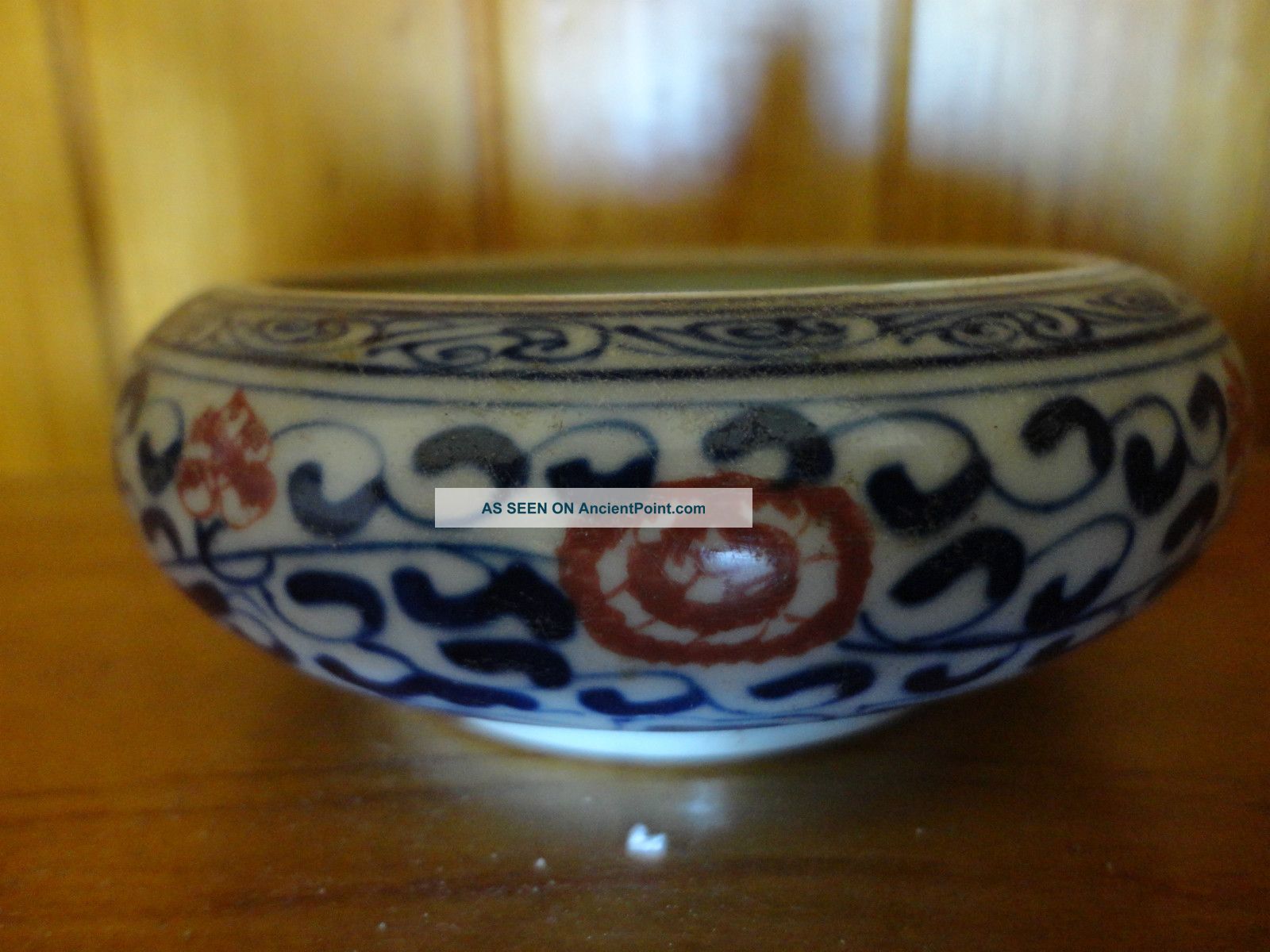Old Chinese Blue/red/brown Porcelain Brush Wash Pots photo