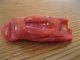 Antique Chinese Carved Red Coral Bat Figure Figurine Amulets photo 4