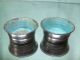 Chinese Solid Silver Dishes Blue Emailled Inside Bowls photo 9