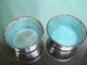 Chinese Solid Silver Dishes Blue Emailled Inside Bowls photo 4