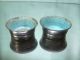 Chinese Solid Silver Dishes Blue Emailled Inside Bowls photo 6