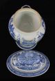 Antique Blue & White Canton China,  Export Porcelain - - Soup Tureen,  Twisted Hdles. Boxes photo 4
