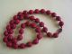 Excellent Chinese Handcarved Red Cinnabar Bead Necklace 31 1/2 