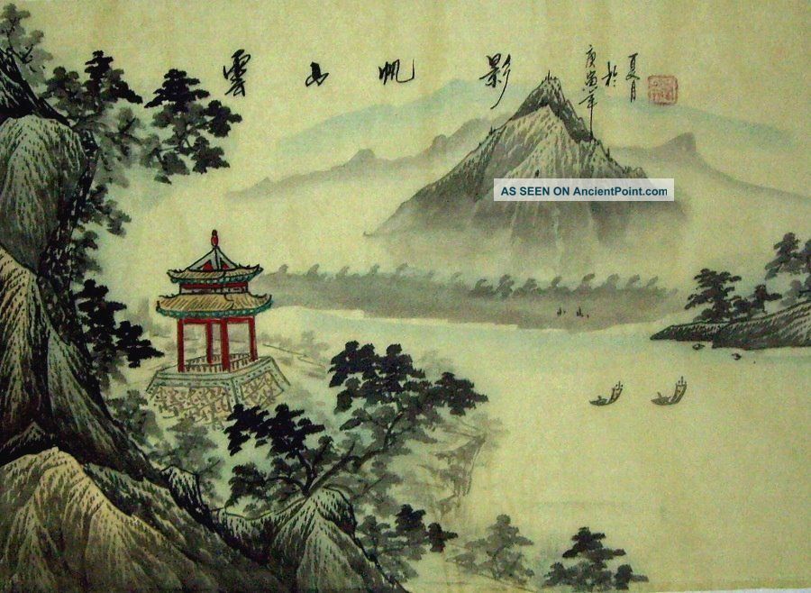 Japanese Hand Painted Painting Landscape @801 Paintings & Scrolls photo