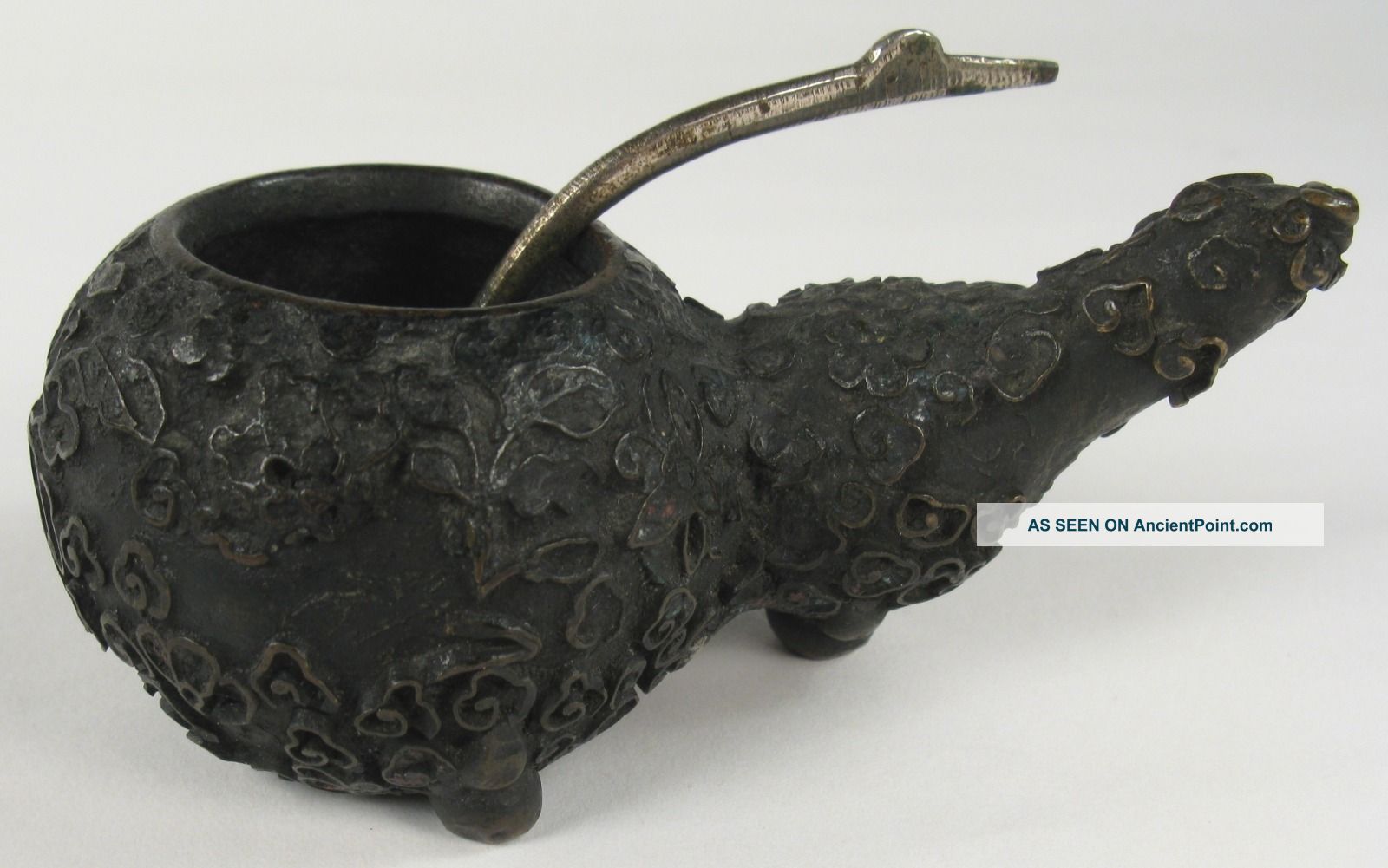19th C.  Japanese Bronze Suiteki Water Dropper - Double Gourd,  Unfinished Cloisonne Other photo