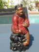 Fine 19thc Carved Chinese Buddha In Old Paint Buddha photo 1