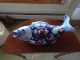 Antique/vintage Porcelain Handpainted Coverered Fish Shape Box Or Bowl 15.  5 In L Other photo 2