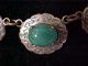 Chinese Vtg Apple Green Jade Jadeite Cabochon Enamel Dragon Brass Necklace Necklaces & Pendants photo 1