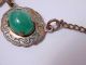 Chinese Vtg Apple Green Jade Jadeite Cabochon Enamel Dragon Brass Necklace Necklaces & Pendants photo 8