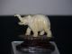 Antique Authentic Chinese Hand Carved Ox - Bone Elephant Statue W/stand Other photo 1