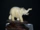 Antique Authentic Chinese Hand Carved Ox - Bone Elephant Statue W/stand Other photo 3