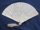 Fine Ox Bone Carved Chinese Hand Fan Canton 19th Cent Fans photo 4