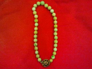 Antique Jade Bead Necklace photo
