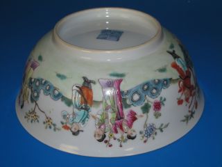 Chinese Rare Bucket Color Porcelain Figures Bowl photo