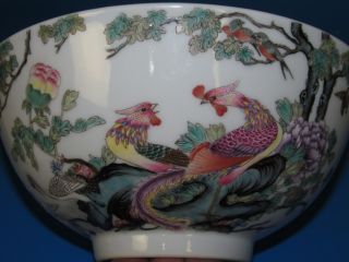 Chinese Rare Bucket Color Porcelain Flowers And Birds Bowl photo