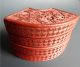 A Pair Of Old Chinese Cinnabar Scholar Boxes Fan Shaped Boxes photo 3