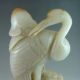 1820g Old Chinese Nephrite Jade Carved Crane Lingzhi Carving Other photo 1