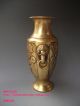 Js717 Rare Unique,  Chinese Brass Carved ' Longevity ' Vases Vases photo 1
