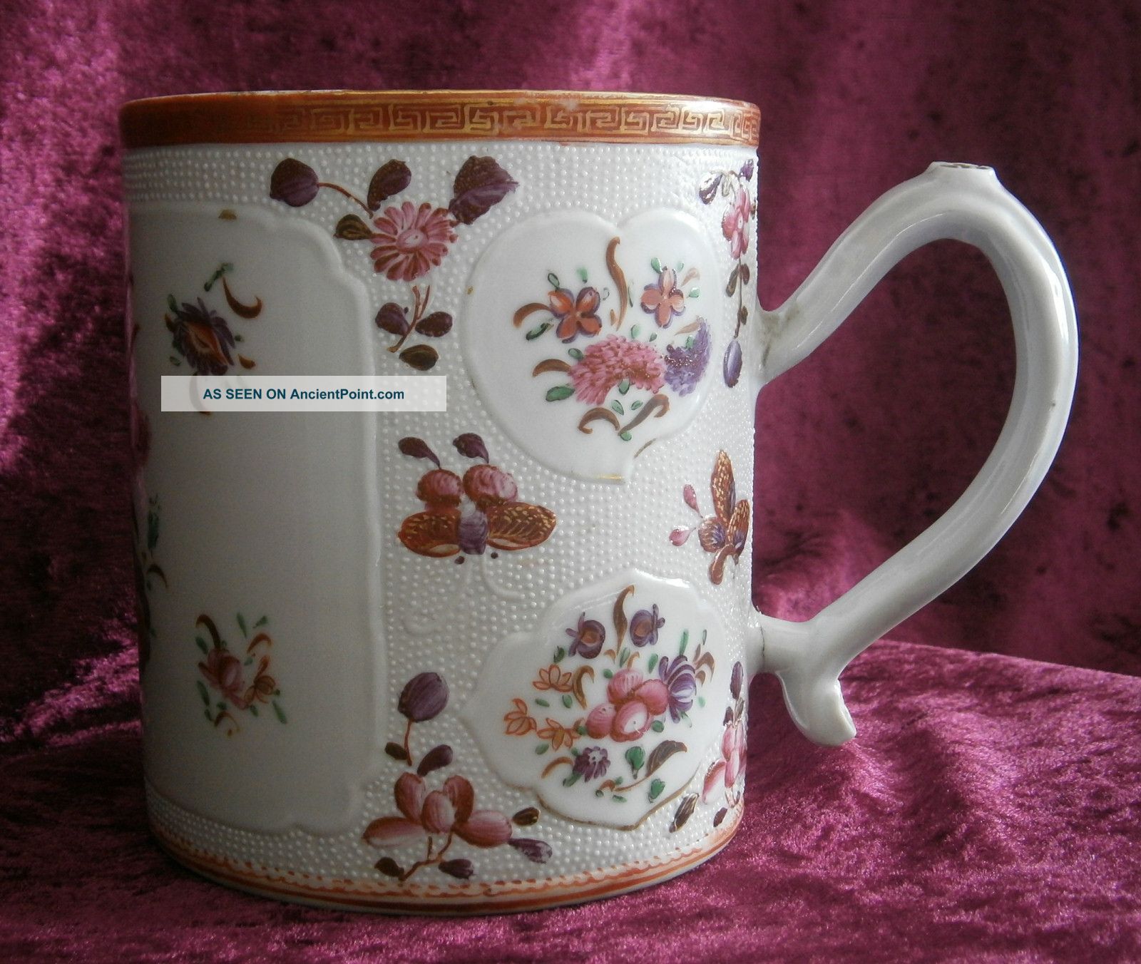 Good Large Antique Chinese Famille Rose Porcelain 18thc Mug - Glasses & Cups photo