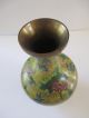 Chinese Antique Yellow Cloisonne Vase With Flower Design Vases photo 2